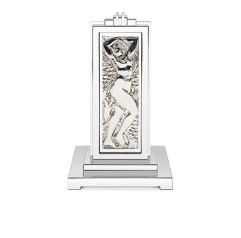 Lampe femme bras levés en édition numérotée, cristal incolore et chromé, acier poli incolore et chrome - Lalique